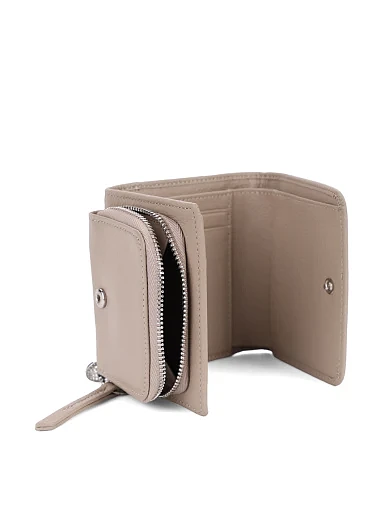 Гаманець на кнопці шкіряний бежевий(A1828-1838) - фото 4 - Miraton