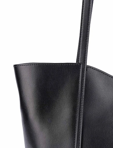 Жіноча сумка шоппер шкіряна чорна - фото 4 - Miraton