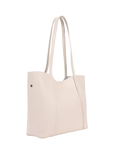 Жіноча сумка шоппер шкіряна біла(1801-2) - фото 3 - Miraton