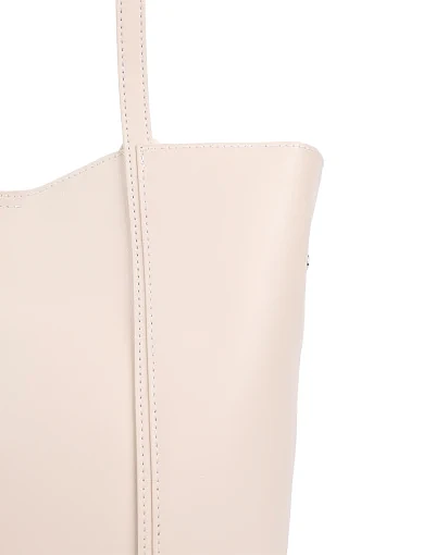 Жіноча сумка шоппер шкіряна біла(1801-2) - фото 5 - Miraton