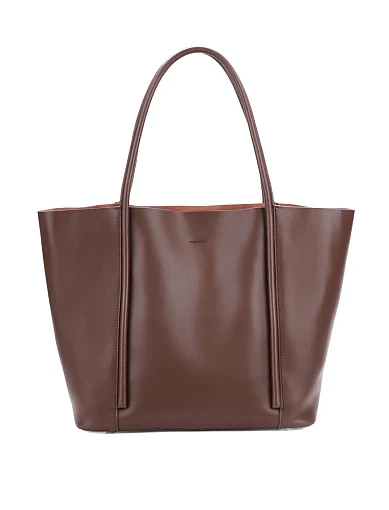 Женская сумка шоппер кожаная коричневая - фото 3 - Miraton