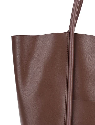 Женская сумка шоппер кожаная коричневая - фото 4 - Miraton