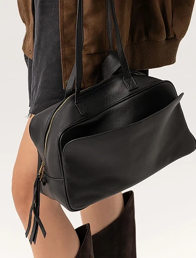 Жіноча сумка через плече MIRATON шкіряна чорна(2373) - фото 2 - Miraton