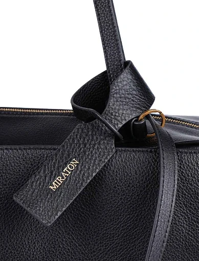Жіноча сумка через плече MIRATON шкіряна чорна(2373) - фото 5 - Miraton