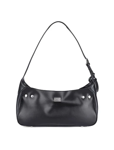 Женская сумка через плечо MIRATON кожаная черная - фото 3 - Miraton