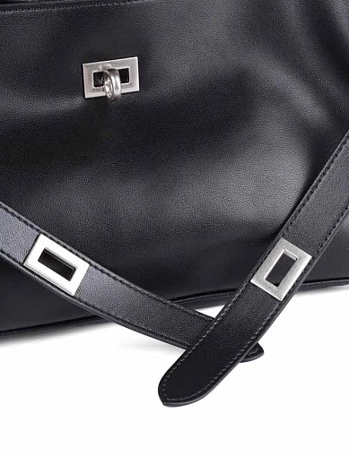 Женская сумка через плечо MIRATON кожаная черная - фото 4 - Miraton