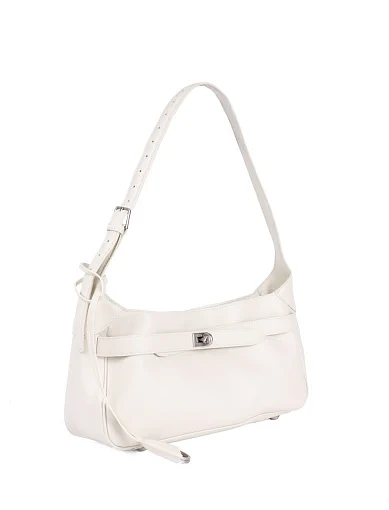 Женская сумка через плечо MIRATON кожаная белая - фото 2 - Miraton