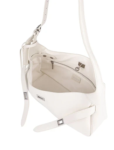 Женская сумка через плечо MIRATON кожаная белая - фото 5 - Miraton