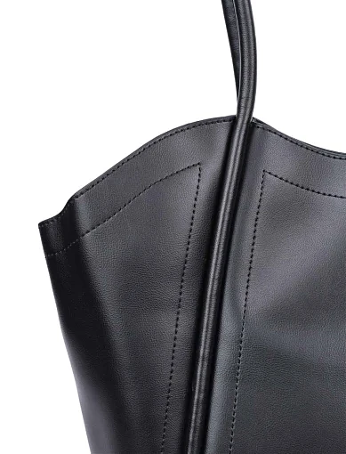 Женская сумка кожаная черная - фото 4 - Miraton