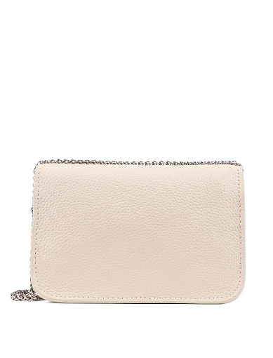 Женская сумка кросс-боди MIRATON кожаная молочного цвета - фото 4 - Miraton