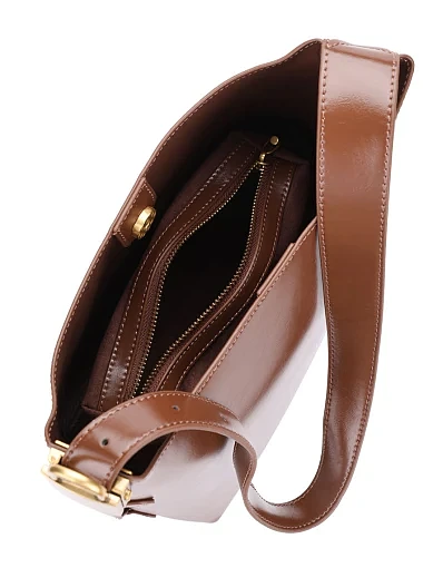 Жіноча сумка тоут шкіряна коричнева - фото 5 - Miraton