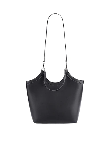 Женская сумка шоппер кожаная черная - фото 7 - Miraton