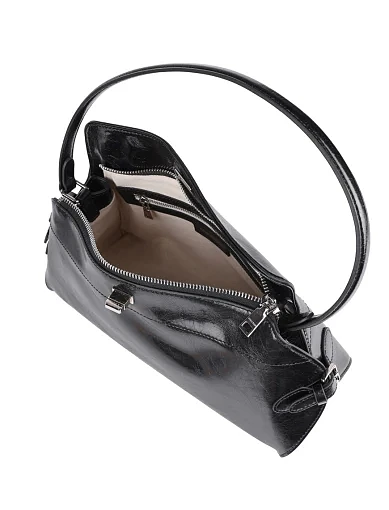 Жіноча сумка через плече MIRATON шкіряна чорна - фото 4 - Miraton