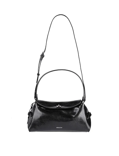 Жіноча сумка через плече MIRATON шкіряна чорна - фото 5 - Miraton