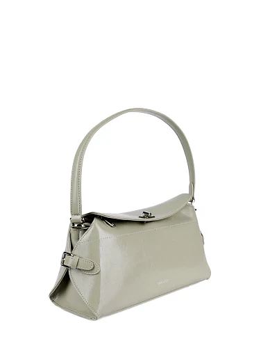 Женская сумка через плечо MIRATON кожаная серая - фото 2 - Miraton