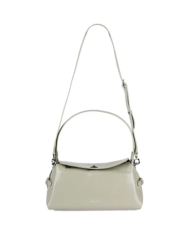 Женская сумка через плечо MIRATON кожаная серая - фото 6 - Miraton