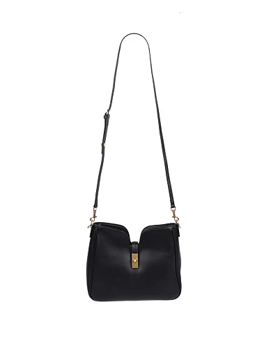 Женская сумка через плечо кожаная черная - фото 4 - Miraton