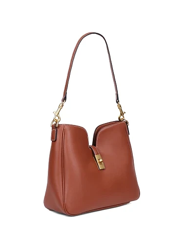 Женская сумка через плечо кожаная кемел - фото 2 - Miraton