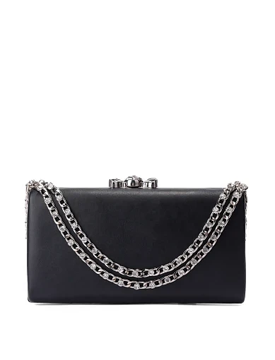 Женский клатч минодьер из экокожи черный - фото 1 - Miraton