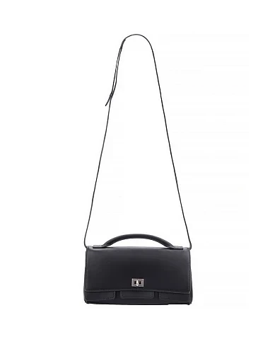 Жіноча сумка крос-боді шкіряна чорна - фото 6 - Miraton