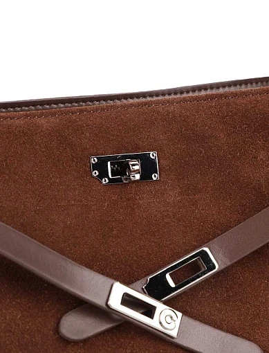 Женская сумка через плечо замшевая кемел - фото 4 - Miraton