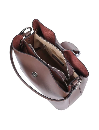 Жіноча сумка шкіряна коричнева - фото 5 - Miraton