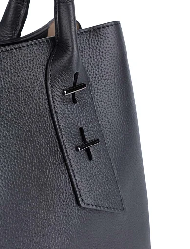 Жіноча сумка тоут MIRATON шкіряна чорна(M8711-1) - фото 4 - Miraton