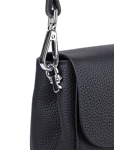 Жіноча сумка крос-боді шкіряна чорна - фото 5 - Miraton