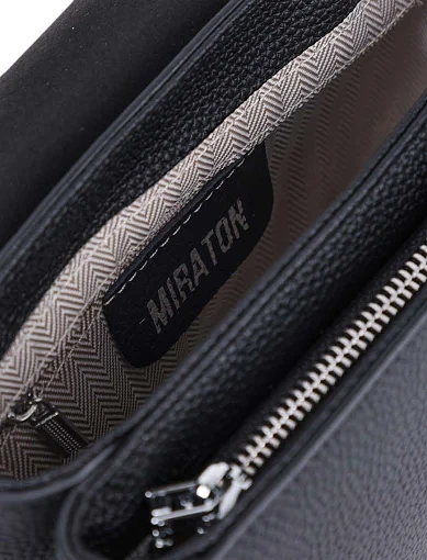 Жіноча сумка крос-боді шкіряна чорна - фото 6 - Miraton