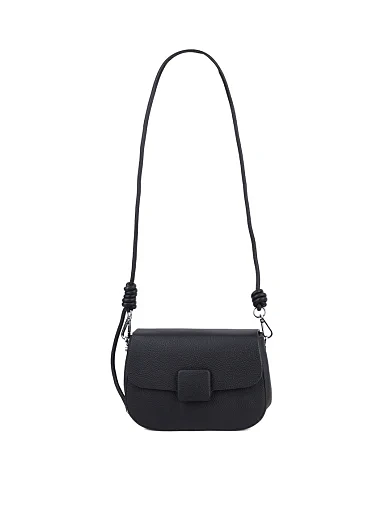 Жіноча сумка крос-боді шкіряна чорна - фото 8 - Miraton