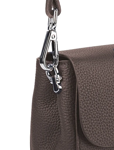 Жіноча сумка крос-боді шкіряна коричнева - фото 4 - Miraton