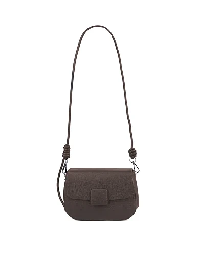 Жіноча сумка крос-боді шкіряна коричнева - фото 7 - Miraton