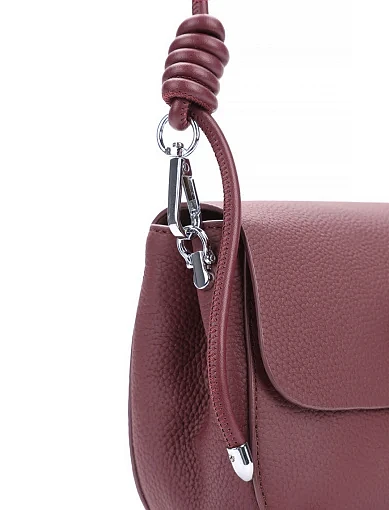 Жіноча сумка крос-боді шкіряна бордова - фото 4 - Miraton