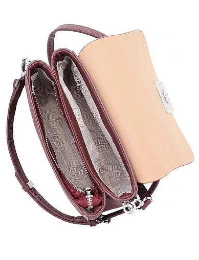 Жіноча сумка крос-боді шкіряна бордова - фото 5 - Miraton