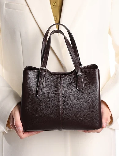 Жіноча сумка шкіряна коричнева - фото 2 - Miraton
