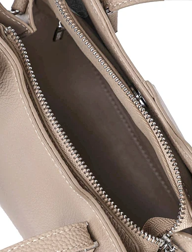 Женская сумка кожаная бежевая - фото 6 - Miraton