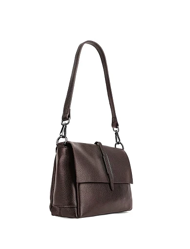 Жіноча сумка через плече шкіряна коричнева - фото 3 - Miraton