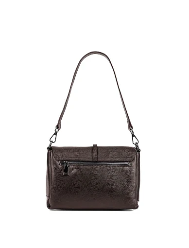 Жіноча сумка через плече шкіряна коричнева - фото 4 - Miraton