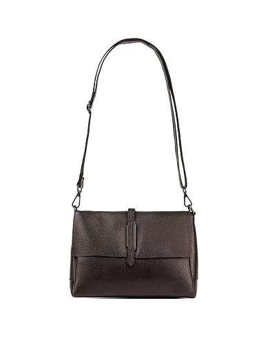 Жіноча сумка через плече шкіряна коричнева - фото 5 - Miraton
