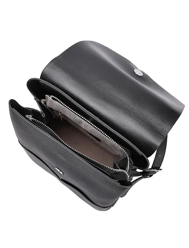 Женский рюкзак кожаный черный - фото 5 - Miraton