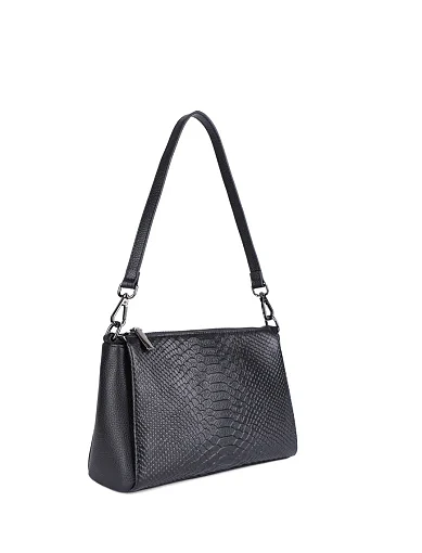 Жіноча сумка через плече MIRATON шкіряна чорна - фото 2 - Miraton