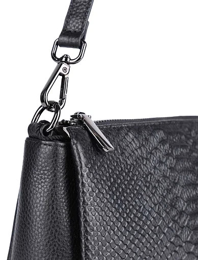 Жіноча сумка через плече MIRATON шкіряна чорна - фото 4 - Miraton