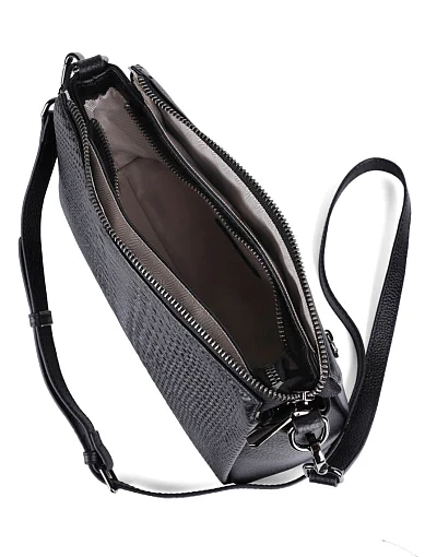 Жіноча сумка через плече MIRATON шкіряна чорна - фото 5 - Miraton