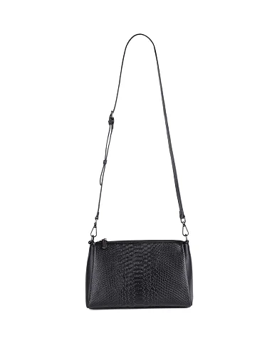 Жіноча сумка через плече MIRATON шкіряна чорна - фото 6 - Miraton