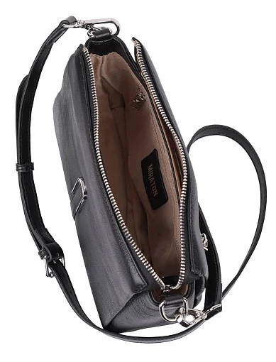 Жіноча сумка через плече шкіряна чорна(83357-1) - фото 5 - Miraton