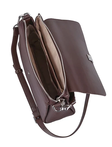 Жіноча сумка через плече шкіряна коричнева(83360-2) - фото 5 - Miraton