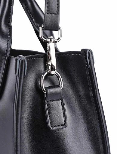 Жіноча сумка шкіряна чорна - фото 5 - Miraton