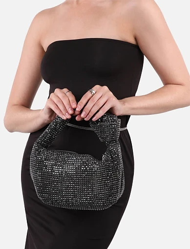 Жіноча сумка з камінням чорна - фото 2 - Miraton