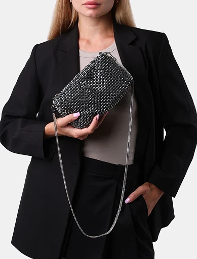 Жіноча сумка з камінням срібного кольору - фото 2 - Miraton