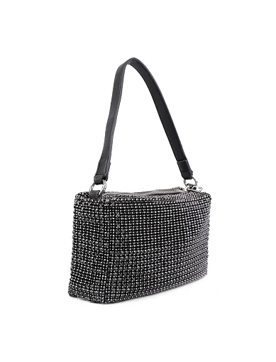 Жіноча сумка з камінням срібного кольору - фото 3 - Miraton